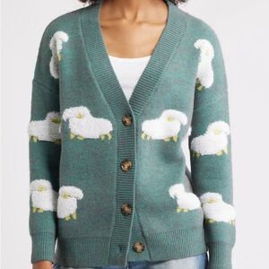ROFFE SHEEP JACQUARD CARDIGAN - S